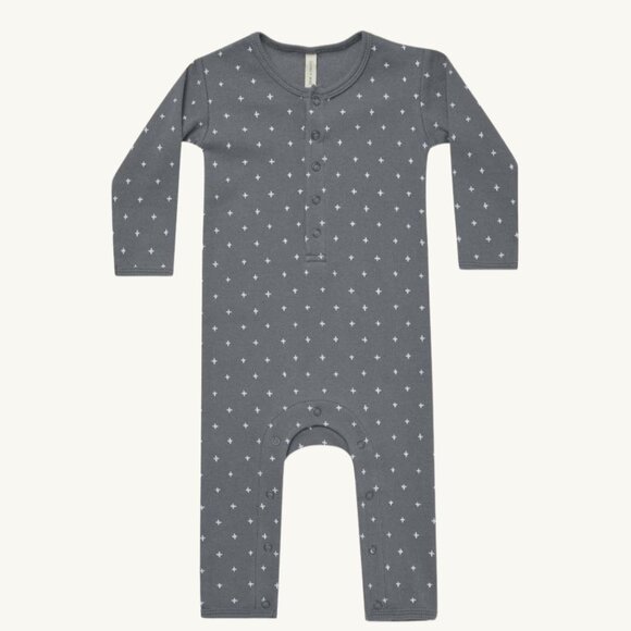 NWT - Quincy Mae ORGANIC ribbed indigo jumpsuit pajama - Picture 1 of 1